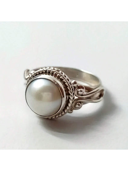 1pc Vintage Faux Pearl Ring