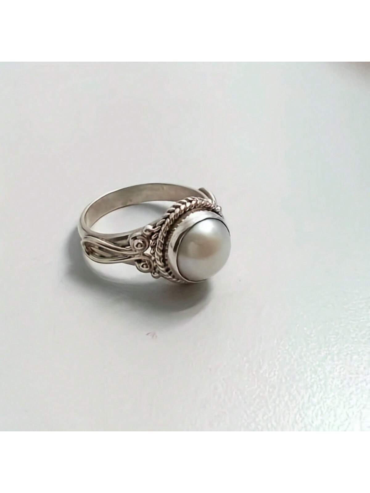 1pc Vintage Faux Pearl Ring