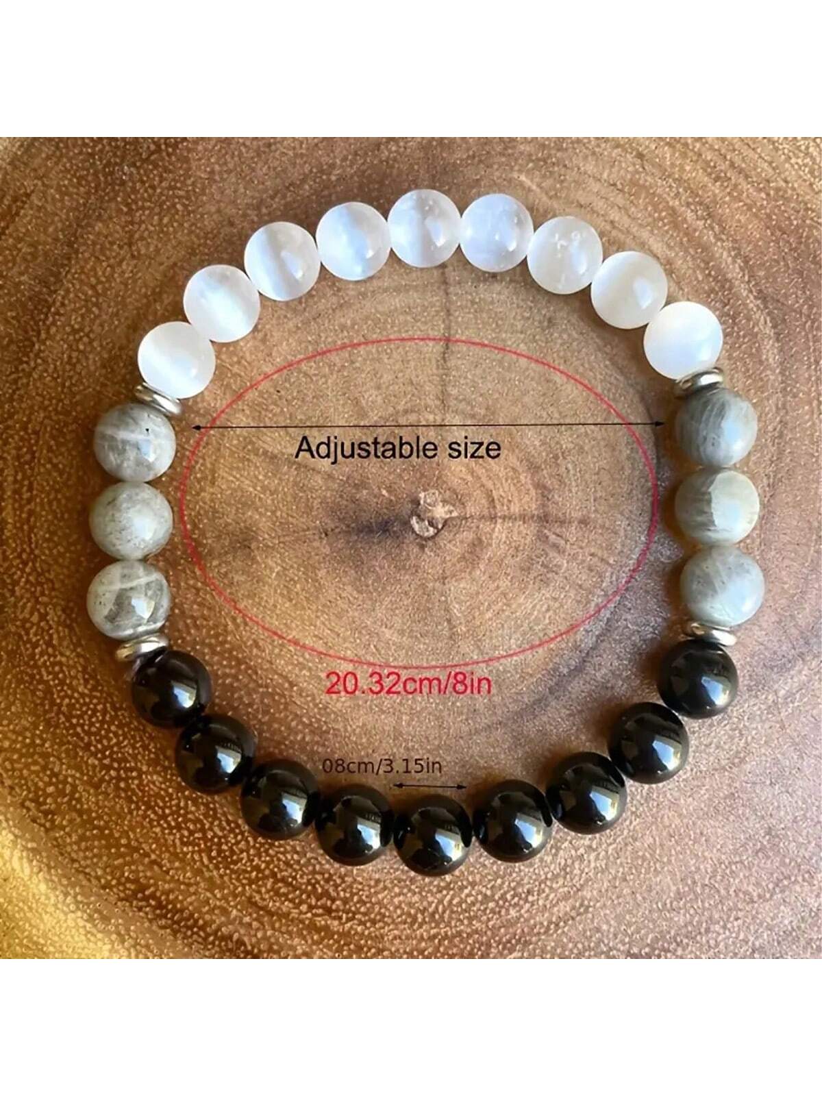 Aura Shield: Black Tourmaline, Selenite, and Labradorite Protection Bracelet