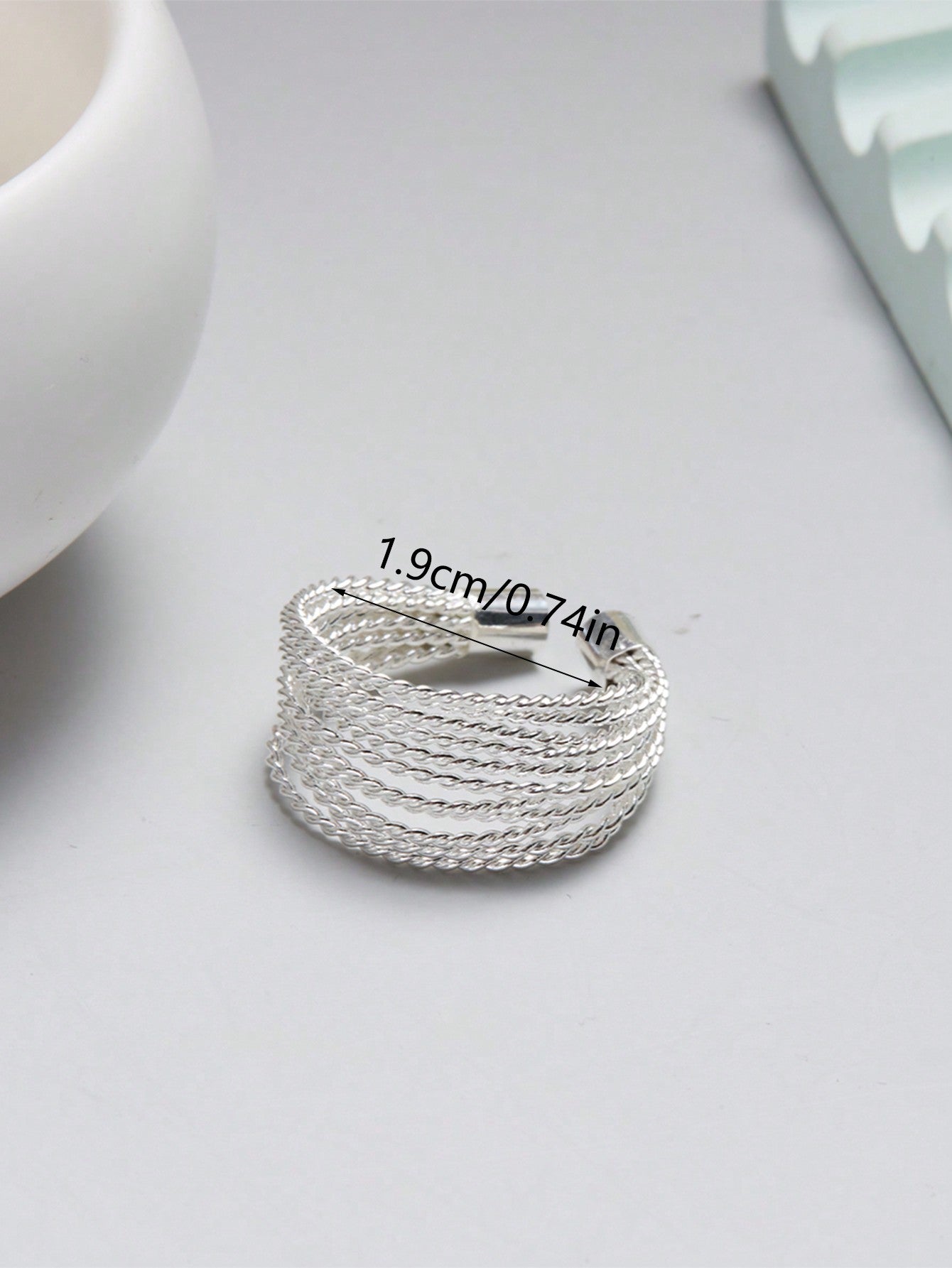 1pc Multi-Layered Stacked Irregular Opening Finger Ring