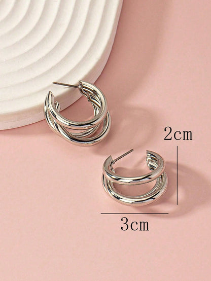 Fashionable And Versatile Circle-Shaped Earrings