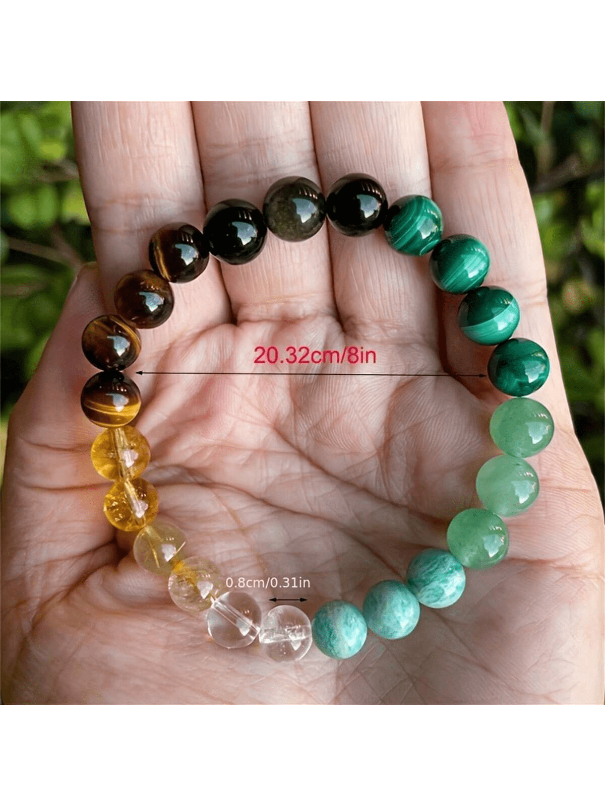 Luck & Prosperity Duo: Green Peacock Stone & Tiger Eye Stone Bracelet