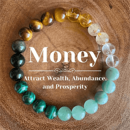 Luck & Prosperity Duo: Green Peacock Stone & Tiger Eye Stone Bracelet