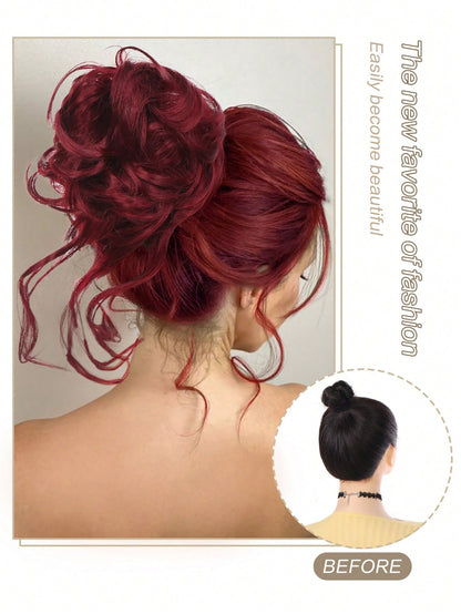 Messy Chignon Hair Bun Tousled Updo