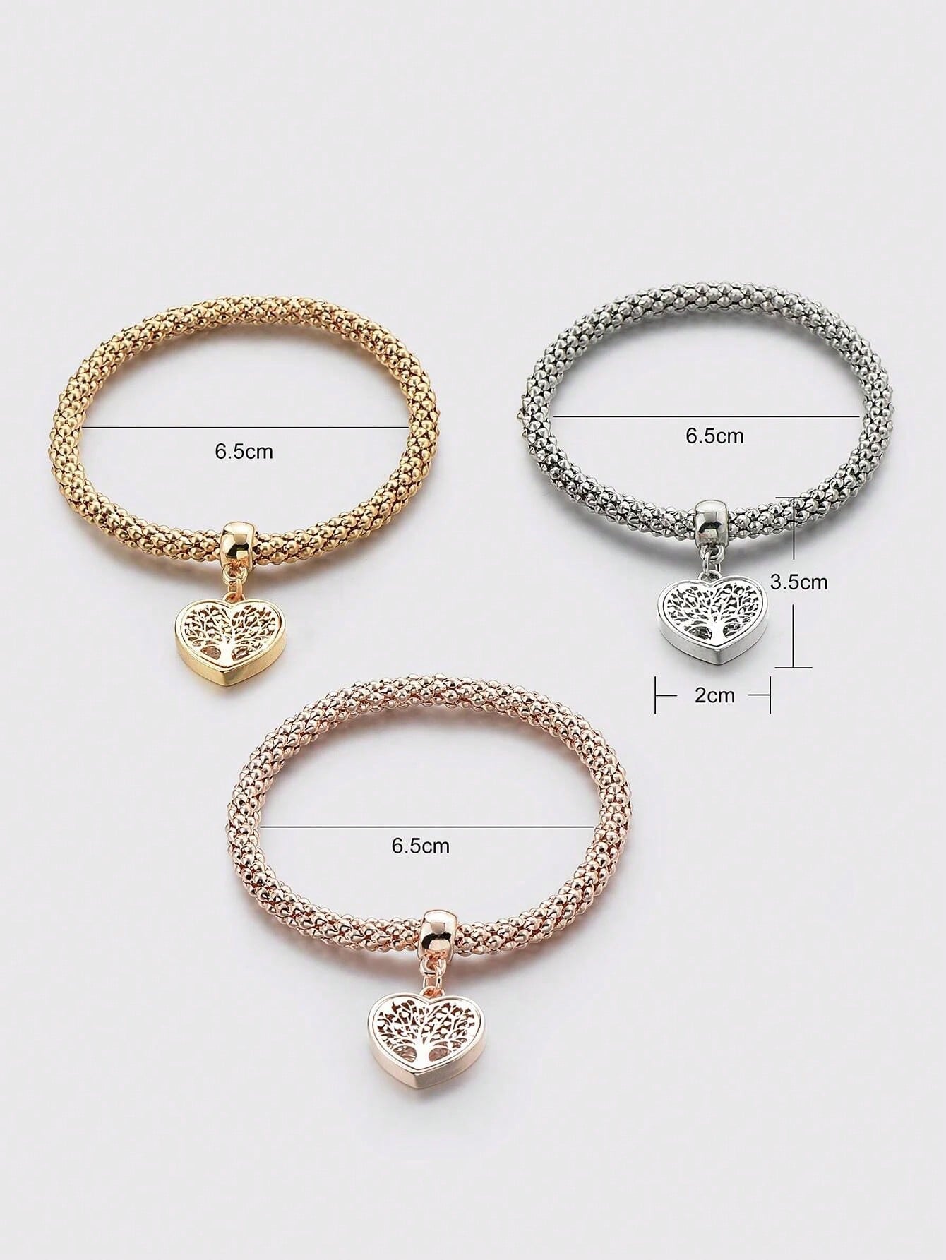 Enchanted Forest Heart Trio Bracelet Set