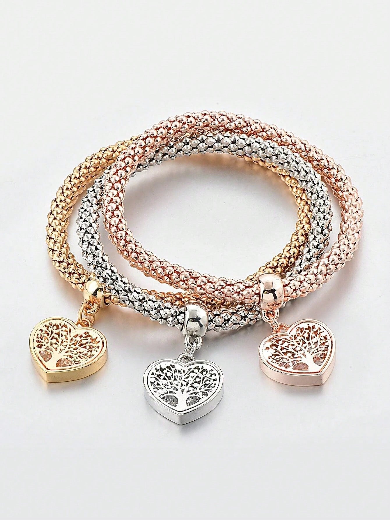 Enchanted Forest Heart Trio Bracelet Set