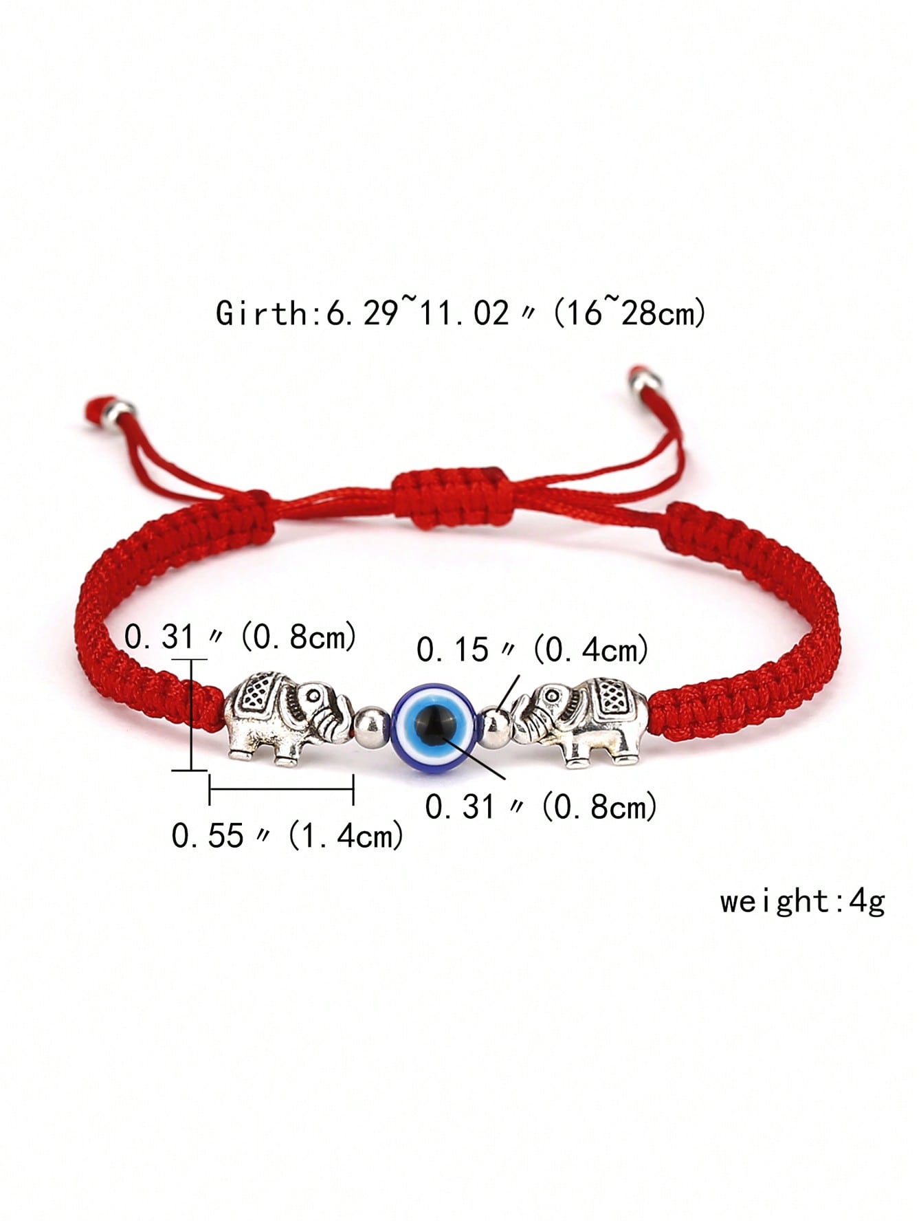 Elephant Blue Evil Eye Bracelet