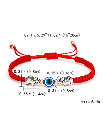 Elephant Blue Evil Eye Bracelet