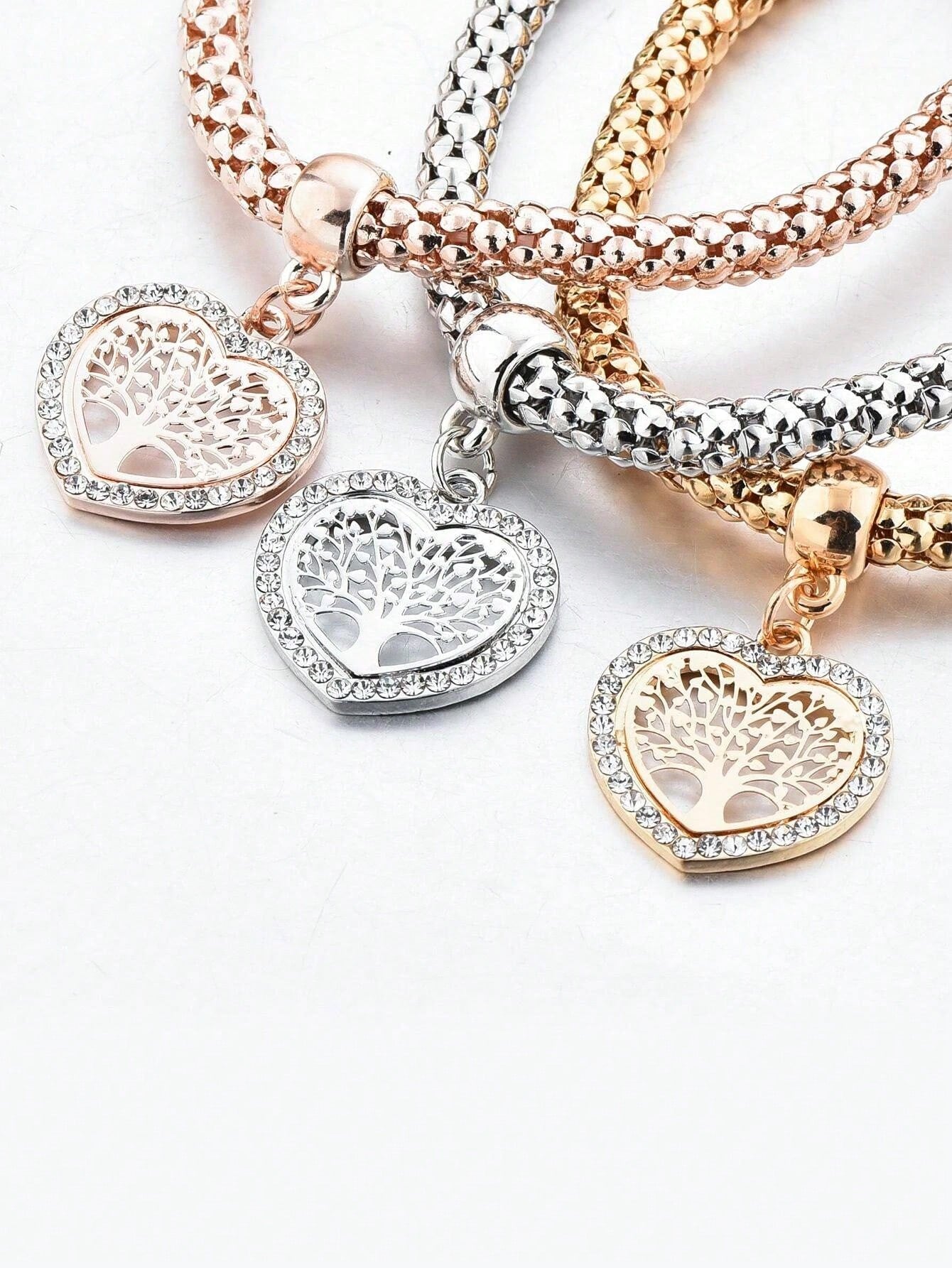 Enchanted Forest Heart Trio Bracelet Set