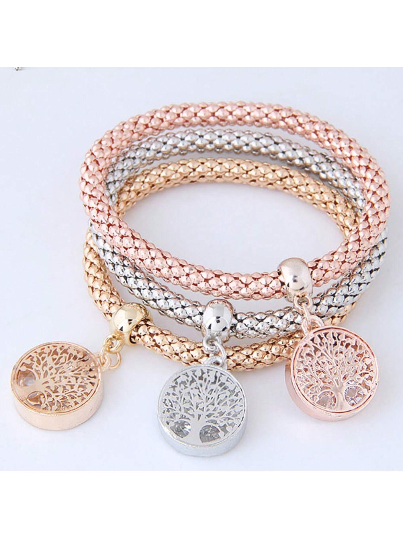 Enchanted Forest Heart Trio Bracelet Set