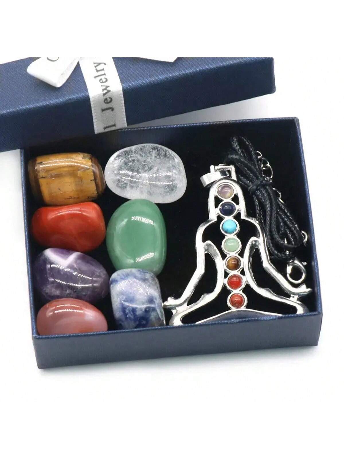 8pcs/Set Of Natural Crystal Stones, Chakra Meditation Spirit Treatment Stones