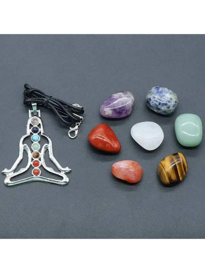 8pcs/Set Of Natural Crystal Stones, Chakra Meditation Spirit Treatment Stones