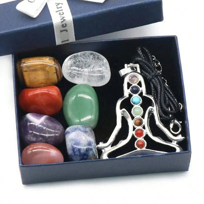 8pcs/Set Of Natural Crystal Stones, Chakra Meditation Spirit Treatment Stones