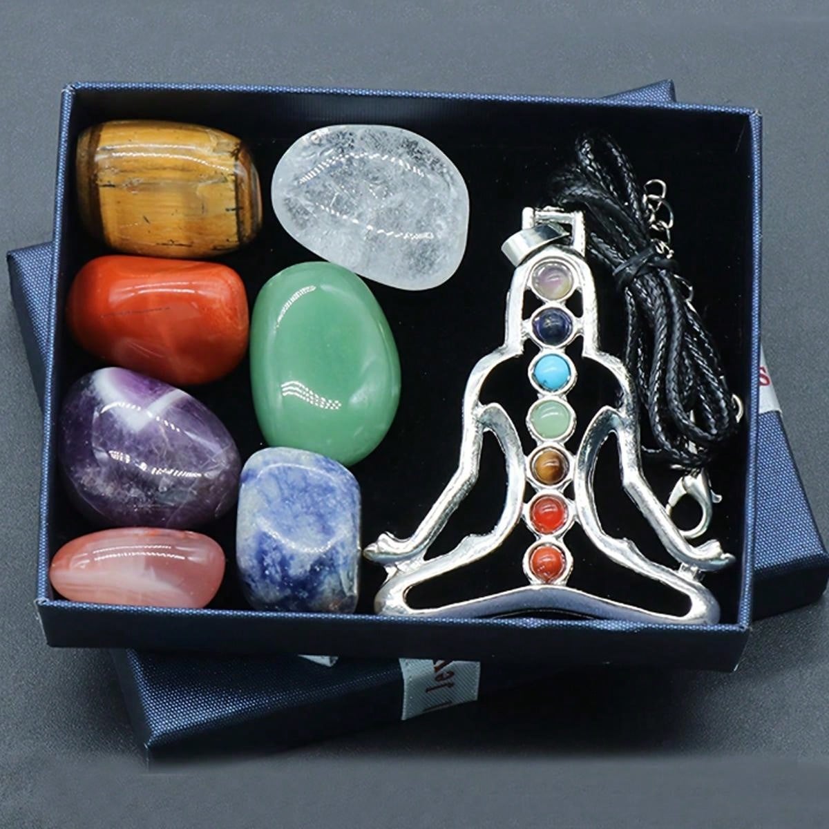 8pcs/Set Of Natural Crystal Stones, Chakra Meditation Spirit Treatment Stones