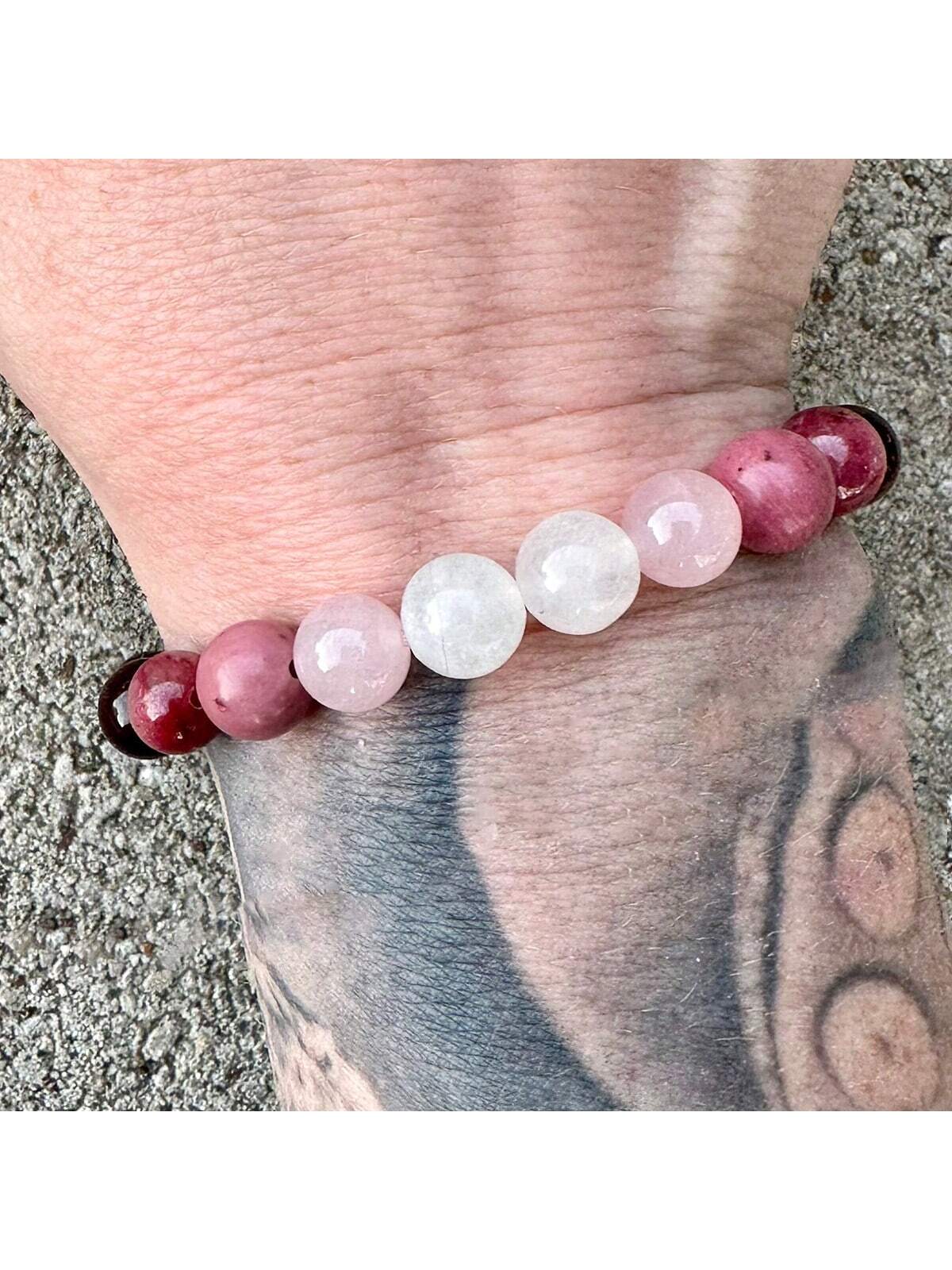 Rose Quartz & Rhodonite Self Love Bangle