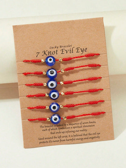 6pcs Evil Eye Decor Bracelet