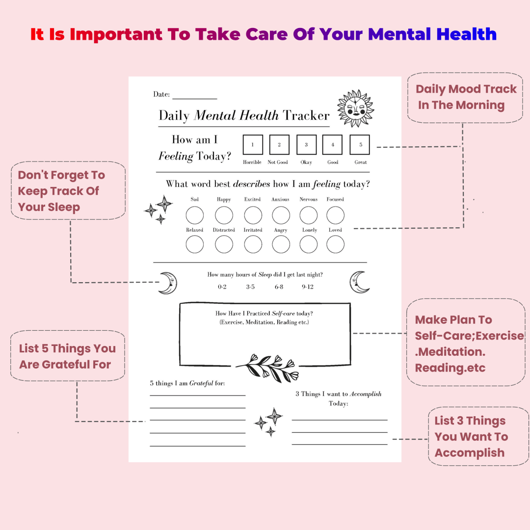 Mental Health Journal for Women: Daily Self-Care & Mood Tracker