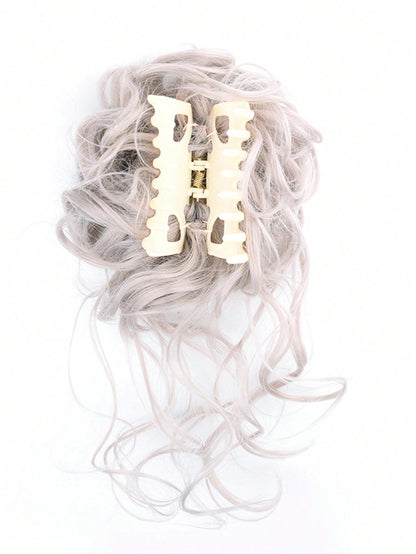 Synthetic Heat Resistant Fiber Curly Wavy Hair Bun Chignon Claw Clip