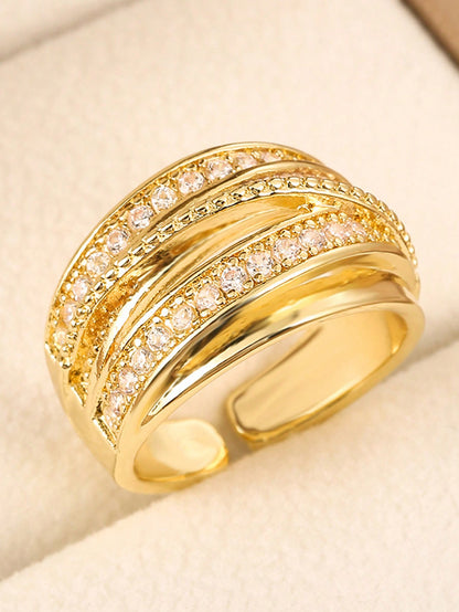 1pc Multi-Layered Stacked Irregular Opening Finger Ring