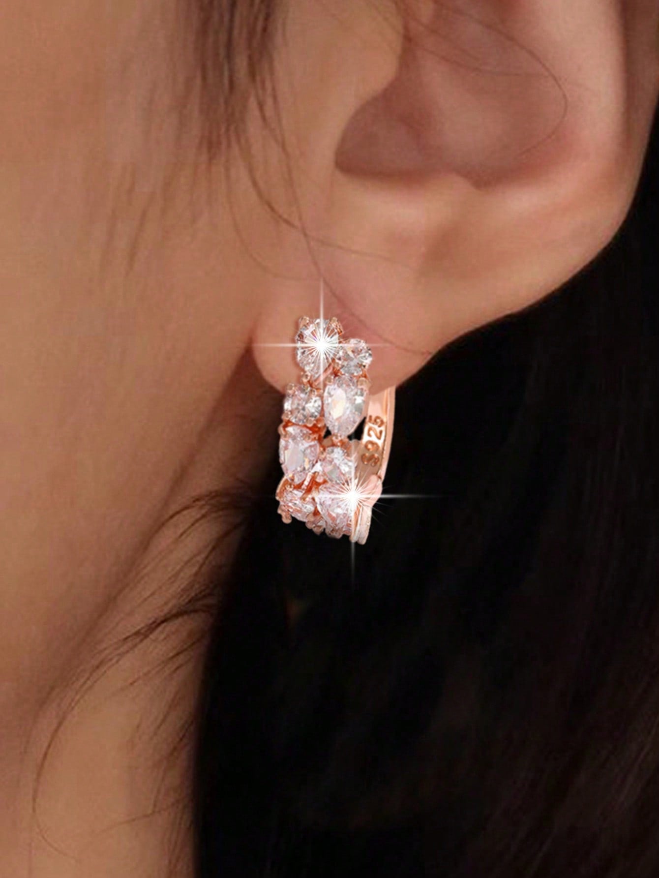 Monalisa Gold CZ Stud Earrings