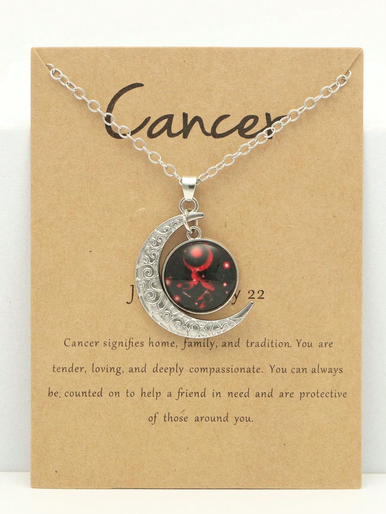 Luminous Vintage Moon & Zodiac Pendant Necklace