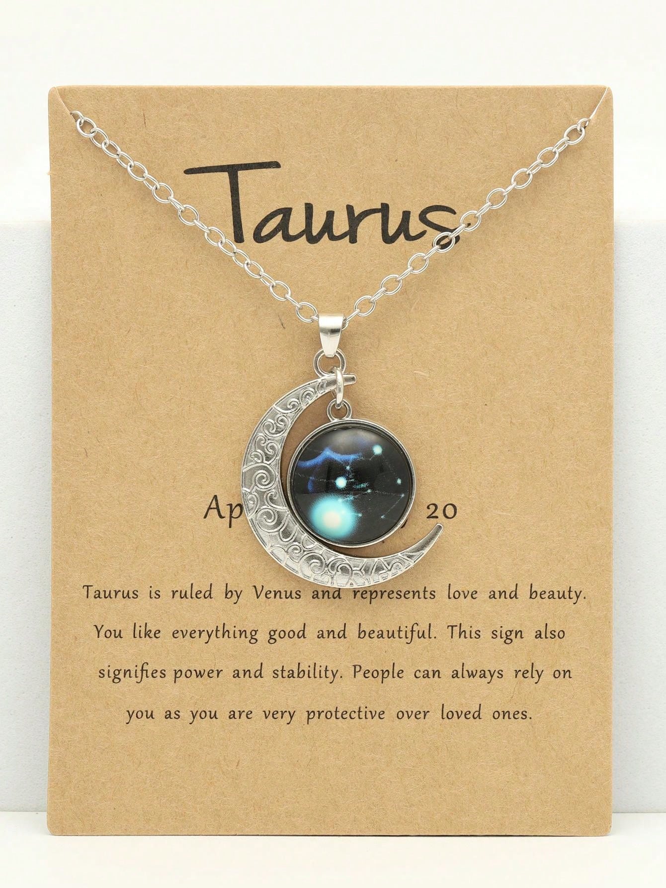 Luminous Vintage Moon & Zodiac Pendant Necklace