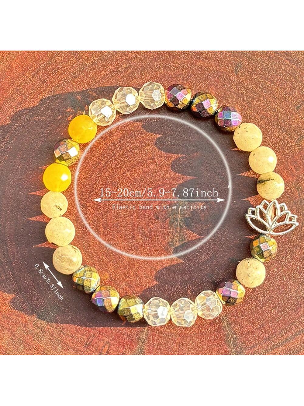 Chakra Natural Stone Lotus Yoga Bracelet for Aura Defence