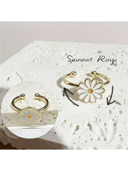 Simple Daisy Rotating  Anxiety Relief Ring