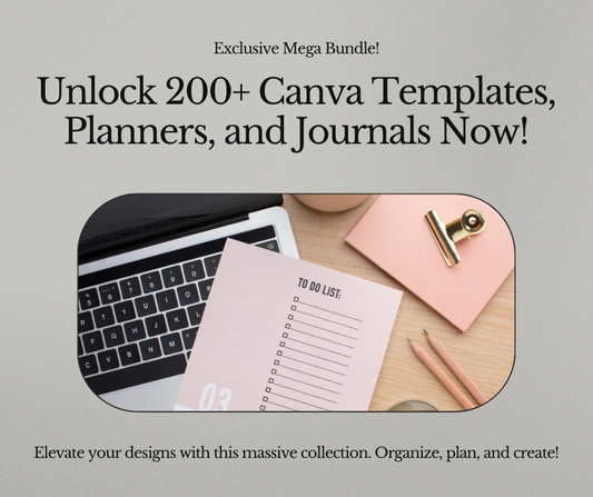 Ultimate Resell Canva Template Mega Bundle:  200+ Templates - Planners, Journals, and More