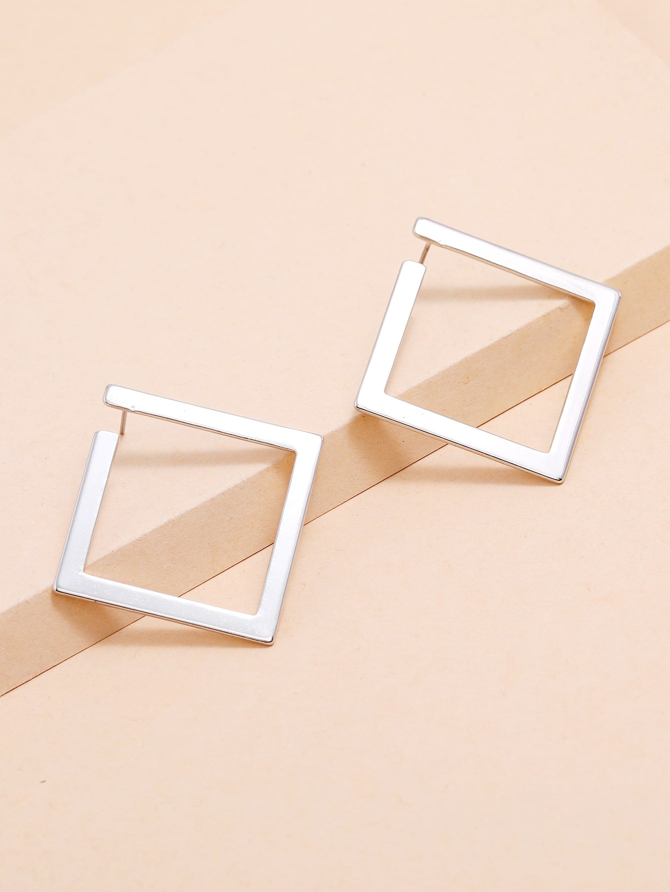 Metal Square Hoop Earrings