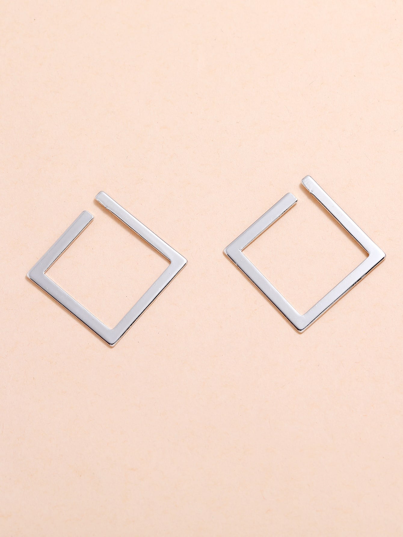 Metal Square Hoop Earrings