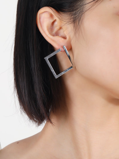 Metal Square Hoop Earrings