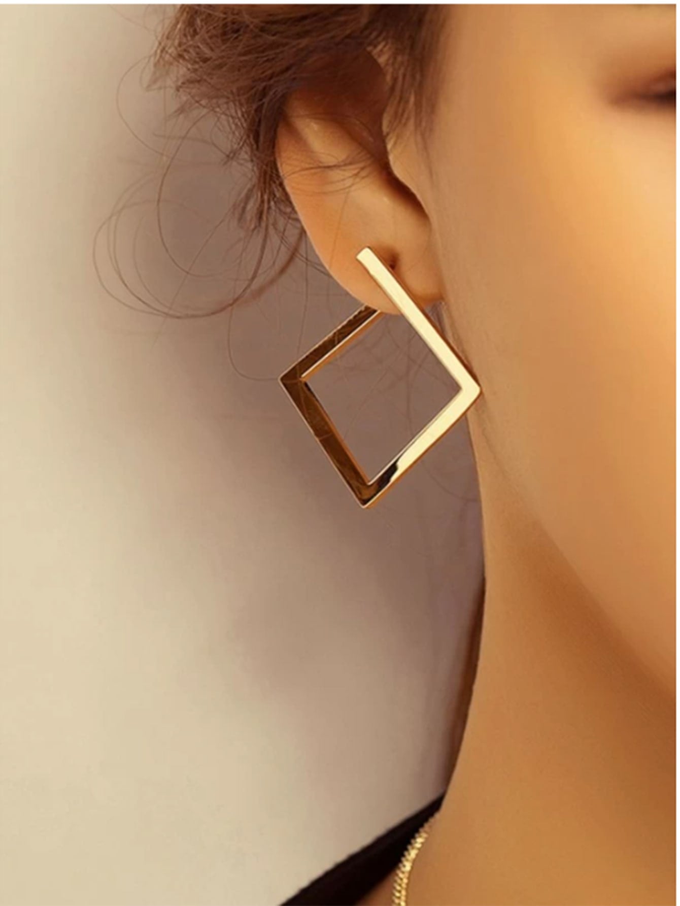 Metal Square Hoop Earrings