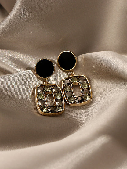 Rhinestone Decor Drop Earrings