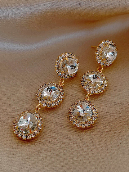 Rhinestone Decor Drop Earrings