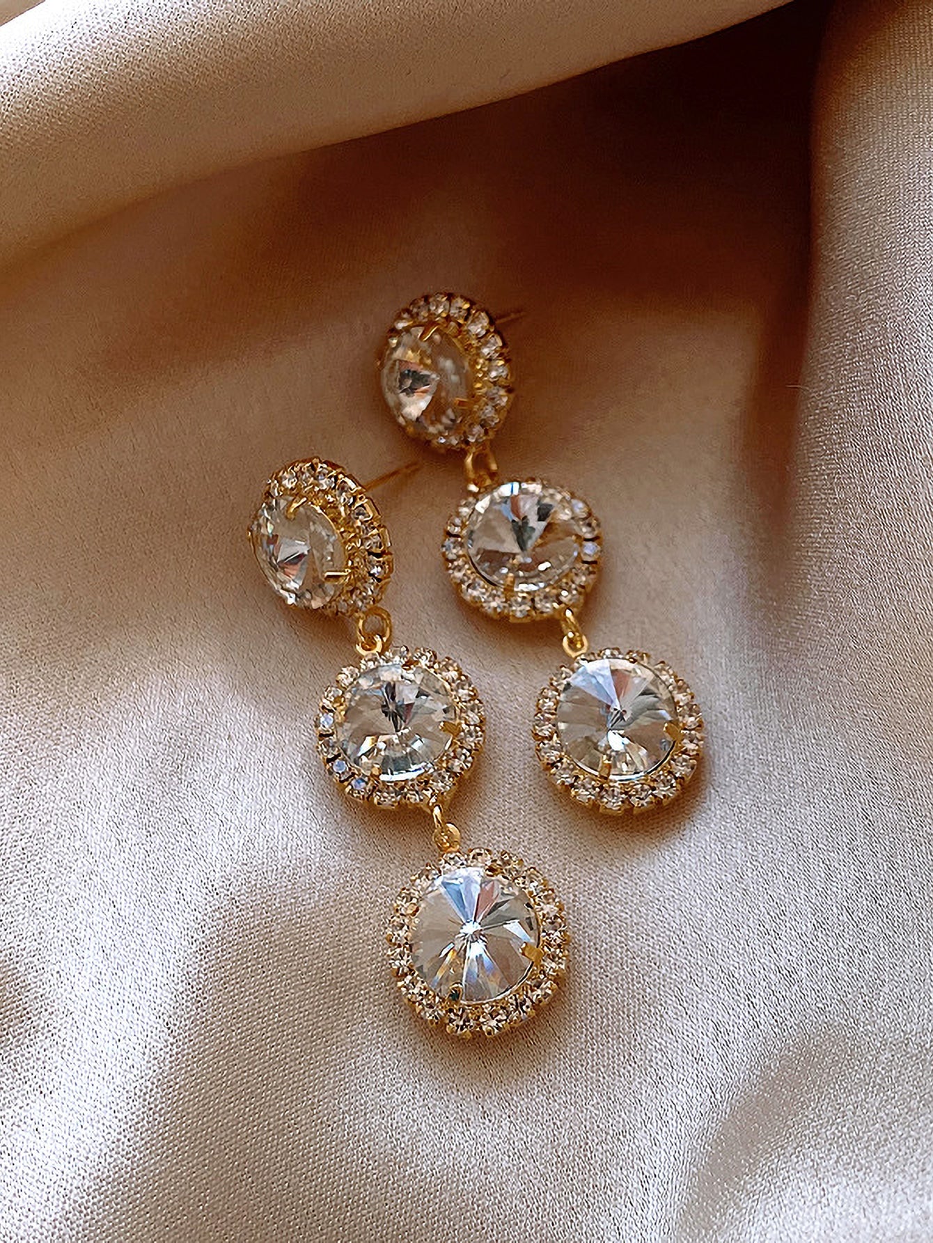 Rhinestone Decor Drop Earrings