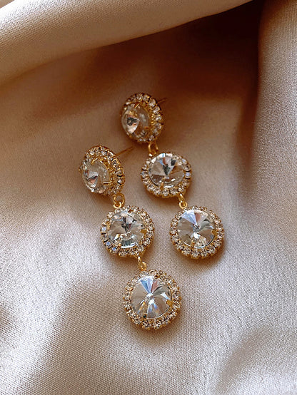 Rhinestone Decor Drop Earrings