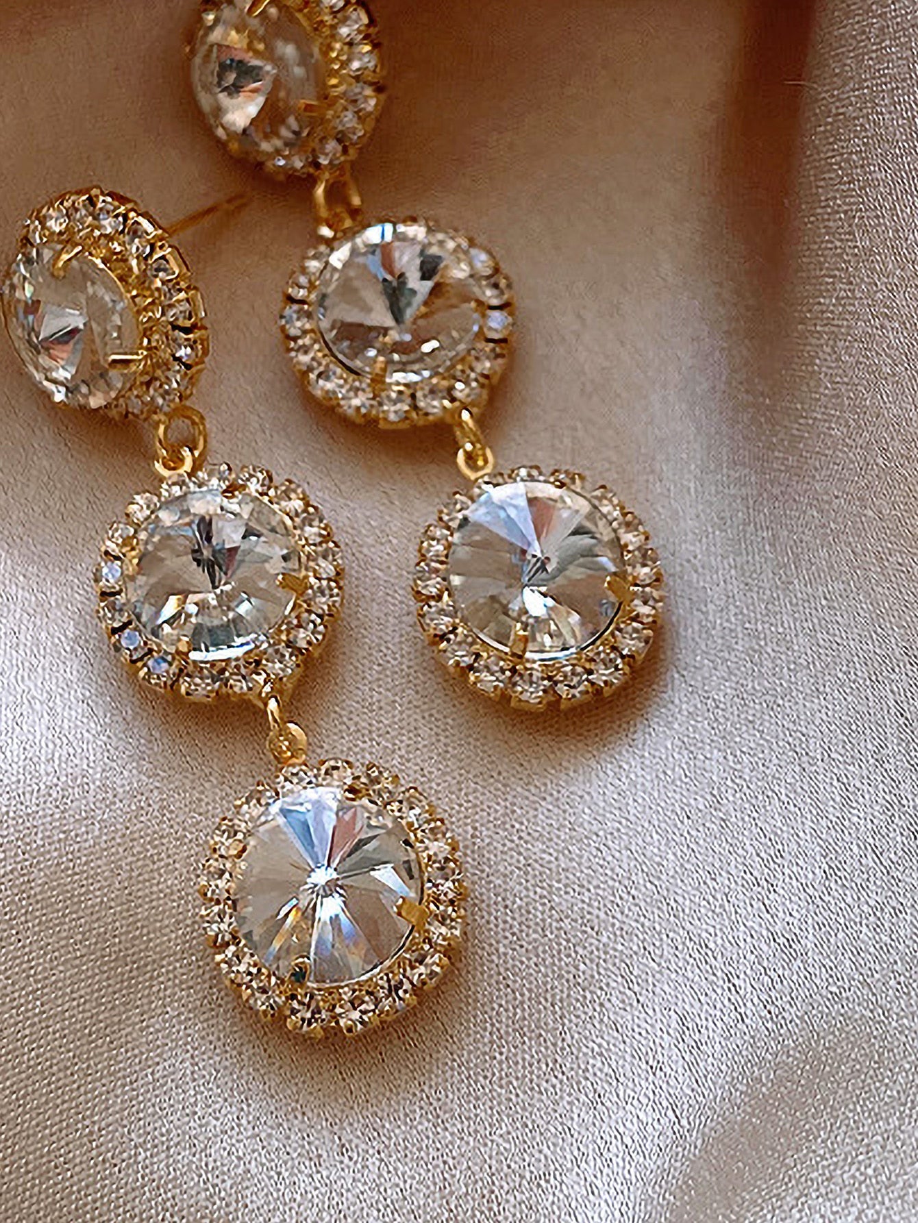 Rhinestone Decor Drop Earrings