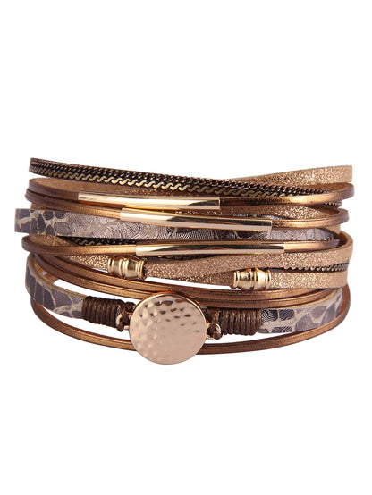 Round Decor Layered Bracelet