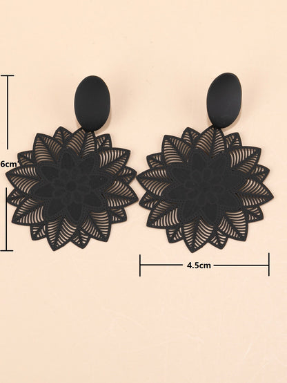 Hollow Out Flower Drop Earrings