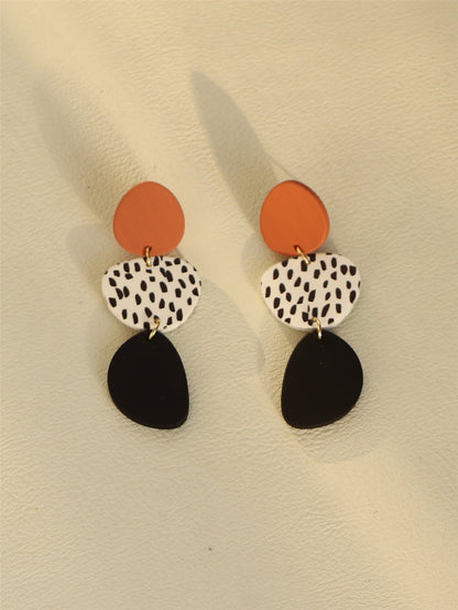 Leaf Print Drop Earrings