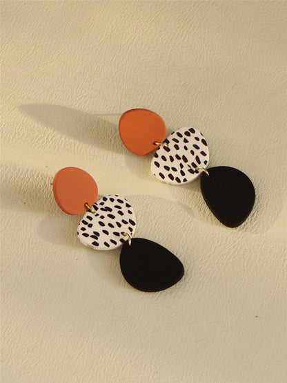 Leaf Print Drop Earrings