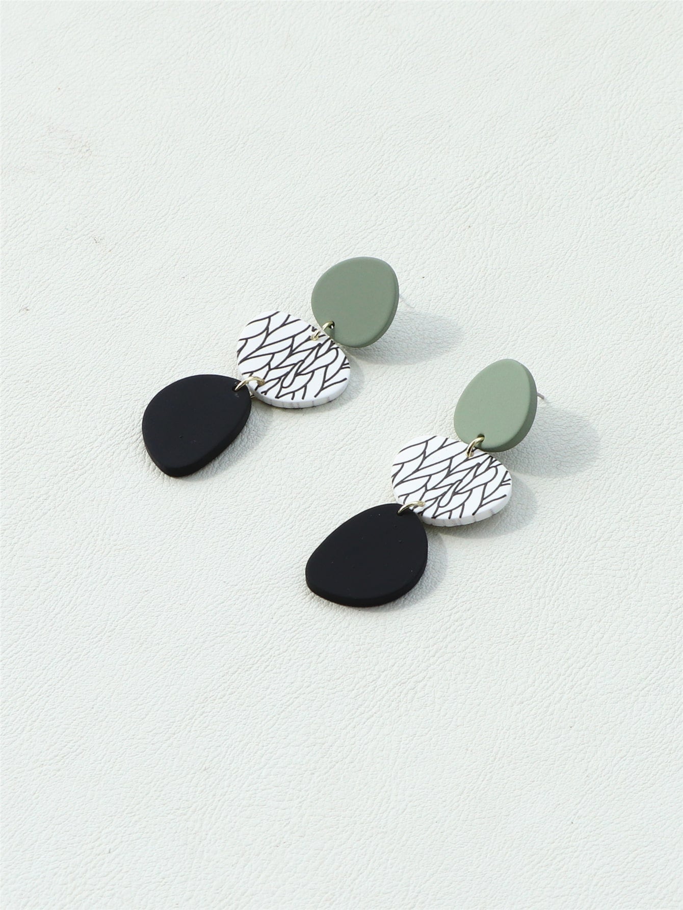 Leaf Print Drop Earrings