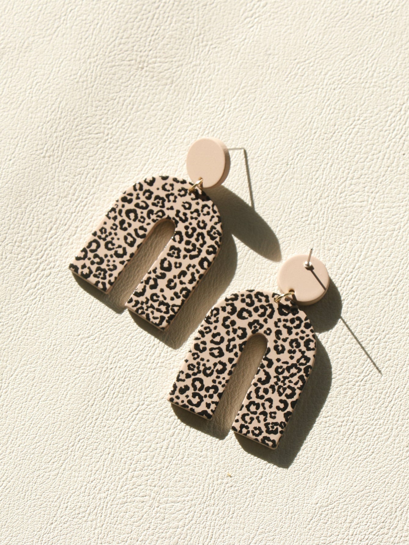 Leopard Print Geometric Drop Earrings