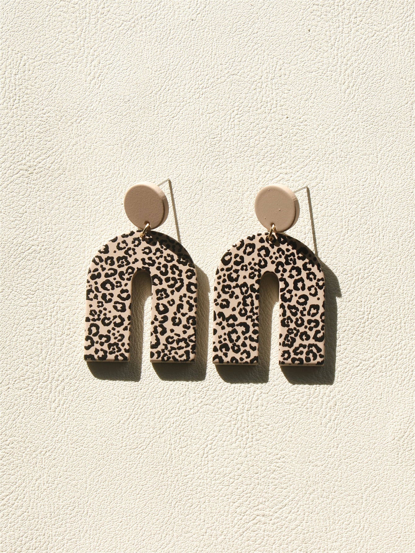 Leopard Print Geometric Drop Earrings