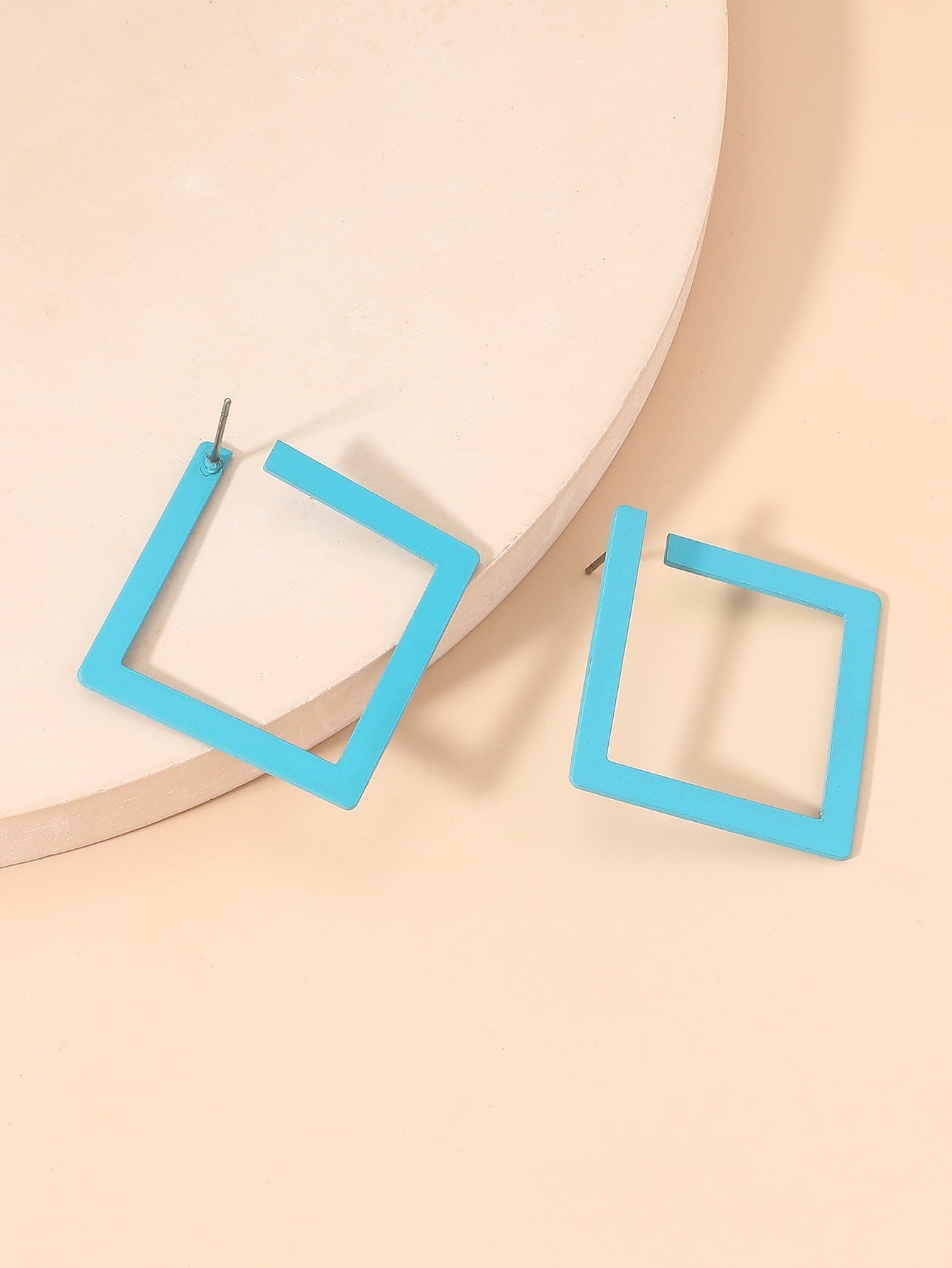 Metal Square Hoop Earrings