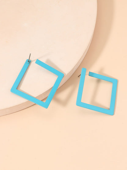 Metal Square Hoop Earrings