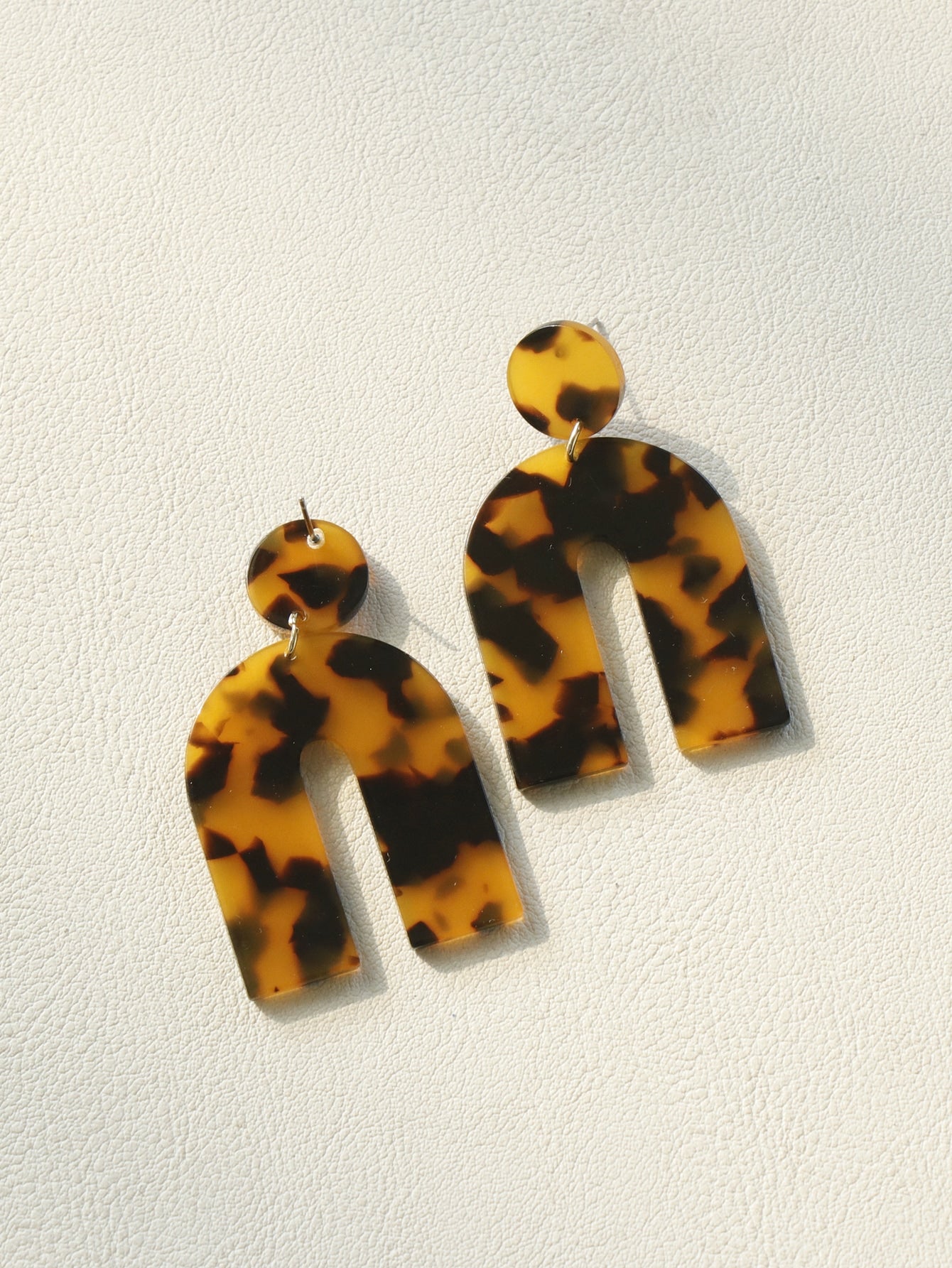 Leopard Print Geometric Drop Earrings