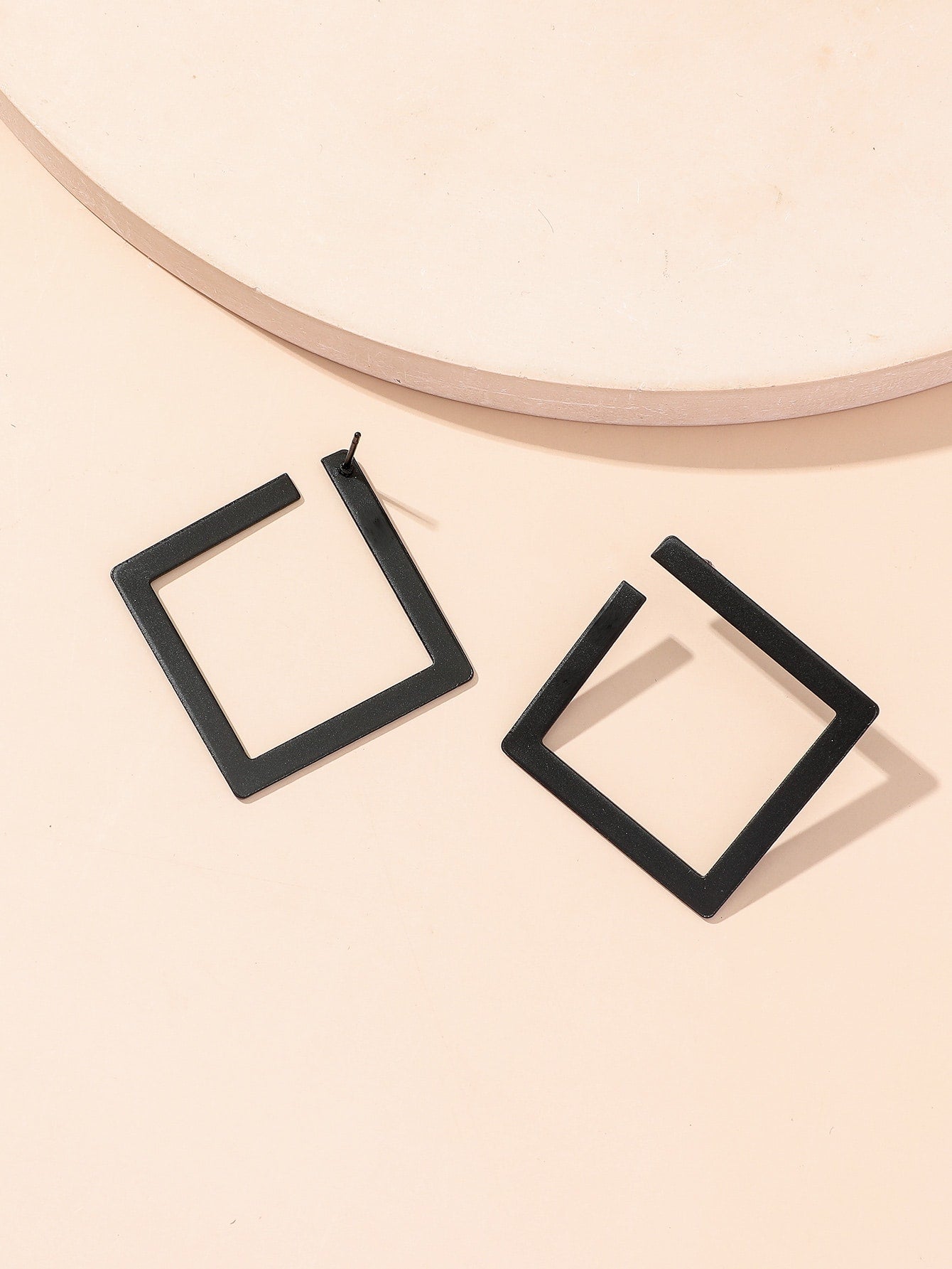 Metal Square Hoop Earrings