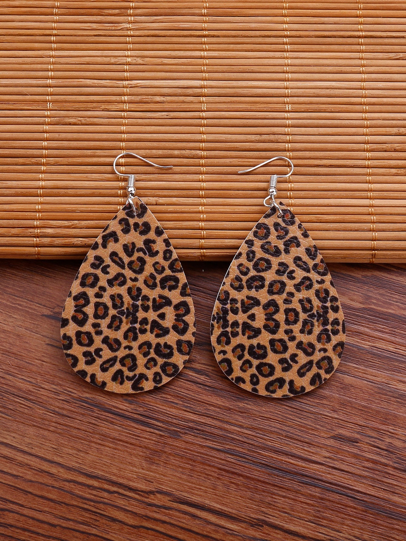 Leopard Print Water Drop Earrings